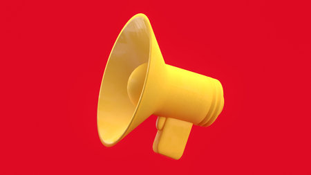 Megaphone for Pod cast or social media 3d render.の写真素材