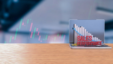 Sales performance and chart for Business concept 3d Rendering.の写真素材