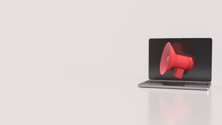 Megaphone and microphone for Pod cast or social media 3d render.の写真素材