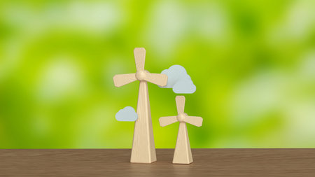 Windmill for clean energy  for ecology concept 3d Rendering.の写真素材