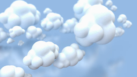 Cloud on Blue Background for eco or technology concept 3d Rendering.の写真素材