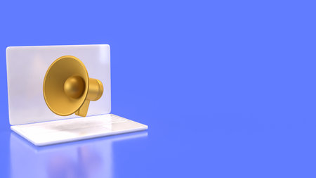 Megaphone and microphone for Pod cast or social media 3d render.の写真素材