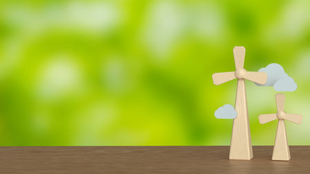 Windmill for clean energy  for ecology concept 3d Rendering.の写真素材
