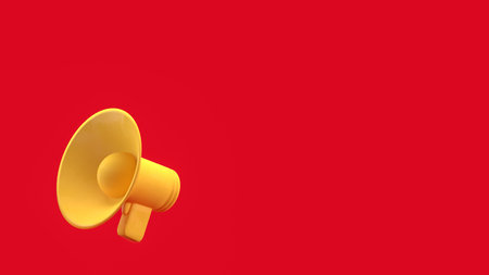 Megaphone for Pod cast or social media 3d render.の写真素材