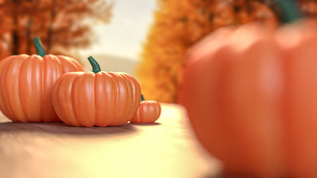 Pumpkin for food or Holiday concept 3d Rendering.の写真素材