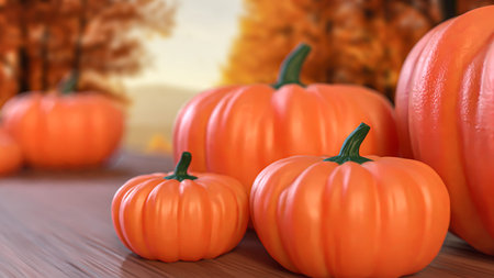 Pumpkin for food or Holiday concept 3d Rendering.の写真素材