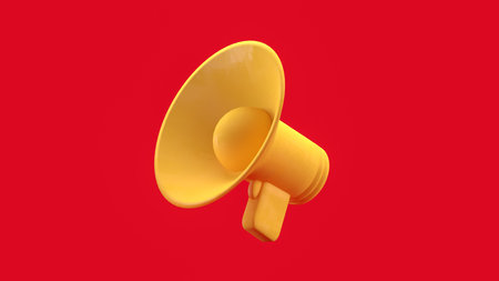 Megaphone for Pod cast or social media 3d render.の写真素材
