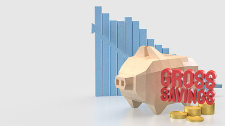 Gross savings and Piggy Bank for Business concept 3d Rendering.の写真素材