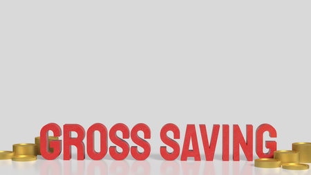 Gross savings and coins for Business concept 3d Rendering.
