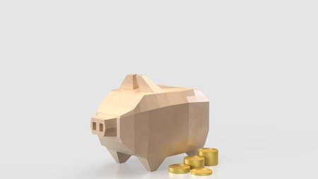 Piggy Bank and coins for earn or saving concept 3d Rendering.の写真素材