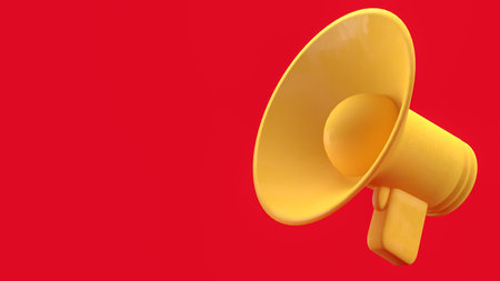 Megaphone for Pod cast or social media 3d render.の写真素材