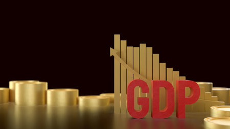 GDP and gold coins for Business concept 3d Rendering.の写真素材