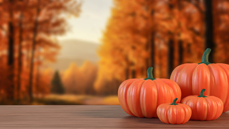 Pumpkin for food or Holiday concept 3d Rendering.の写真素材
