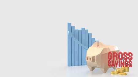 Gross savings and Piggy Bank for Business concept 3d Rendering.の写真素材