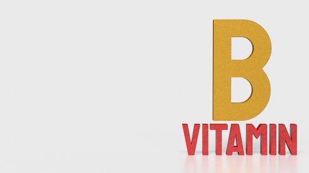 Vitamin B text on white background for health concept 3d Rendering.の写真素材