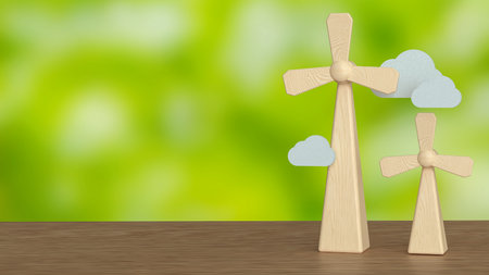 Windmill for clean energy  for ecology concept 3d Rendering.の写真素材
