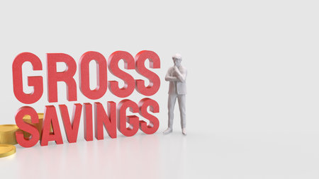 Gross savings and coins for Business concept 3d Rendering.の写真素材
