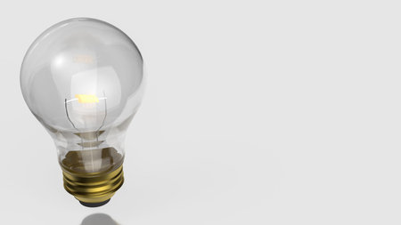 Light bulb on white background for Idea or Business concept 3d Rendering.