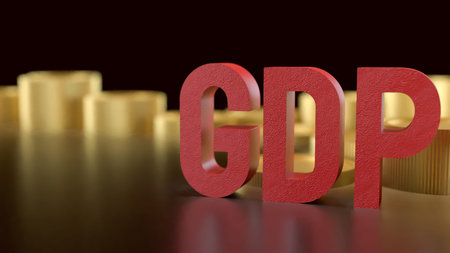 GDP and gold coins for Business concept 3d Rendering.