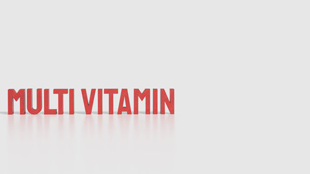 Red multi vitamin on White Background for sci or health concept 3d Rendering.