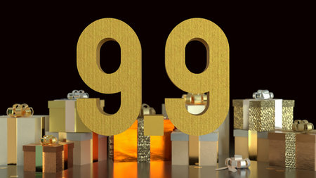 Gift box  and Number for 9.9 promotion or business concept 3d Rendering.