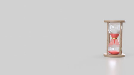 Sand clock for Time concept 3d Rendering.
