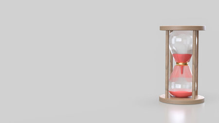 Sand clock for Time concept 3d Rendering.