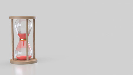 Sand clock for Time concept 3d Rendering.