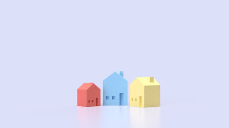 House multi color for real estate or property concept 3d Rendering.の写真素材