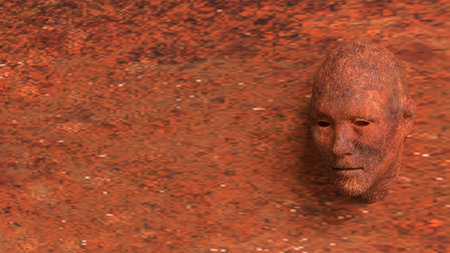 Rusty face for Abstract Background concept 3d Rendering.
