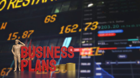 Business plans and coins for strategy concept 3d Rendering.