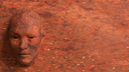 Rusty face for Abstract Background concept 3d Rendering.