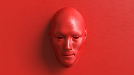 Red face for Abstract Background concept 3d Rendering.