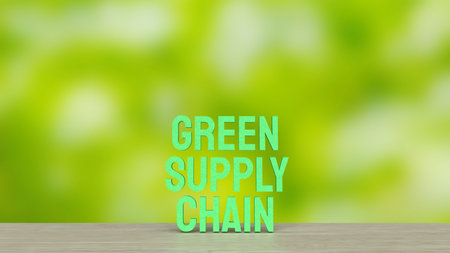 Green supply chain  for Eco or Technology concept 3d Rendering.