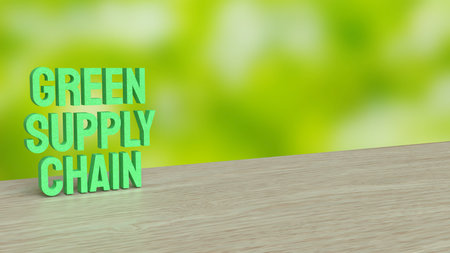 Green supply chain  for Eco or Technology concept 3d Rendering.