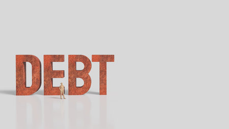 Debt and Man for Business concept 3d Rendering.