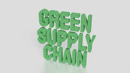 Green supply chain  for Eco or Technology concept 3d Rendering.