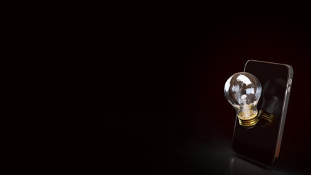 Light bulb and mobile for idea or Business concept 3d Rendering.