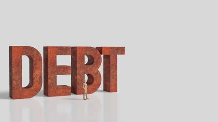 Debt and Man for Business concept 3d Rendering.の写真素材