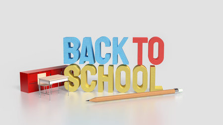 Back to school text for education concept 3d Rendering.の写真素材