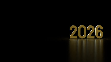 2026 for New year or Business Plan concept 3d Rendering.