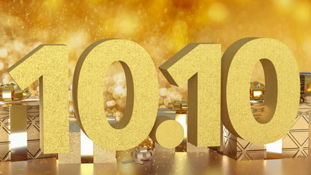 10.10 and Gift box  for Promotion Advertising concept 3d Rendering.