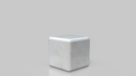 White Marble cube for Abstract Background concept 3d Rendering.の写真素材