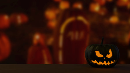 Black Pumpkin for Halloween orHoliday concept 3d Rendering.の写真素材
