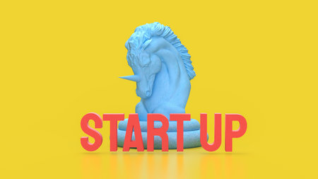 Unicorn and Start up for Business concept 3d Rendering.の写真素材