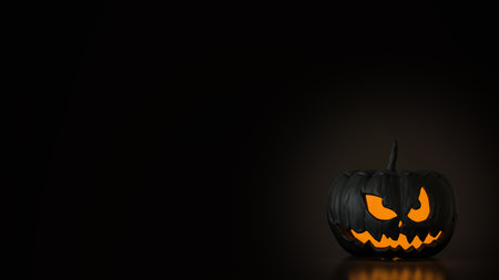 Black Pumpkin for Halloween orHoliday concept 3d Rendering.の写真素材