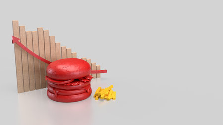 Red hamburger on white background for food or health concept.の写真素材