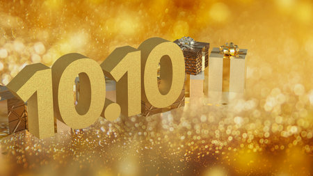 10.10 and Gift box  for Promotion Advertising concept 3d Rendering.