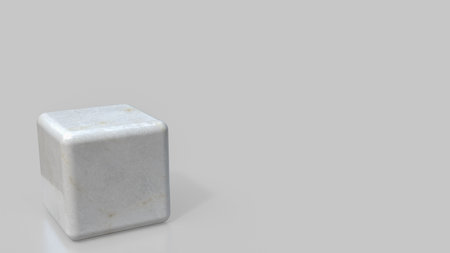 White Marble cube for Abstract Background concept 3d Rendering.の写真素材