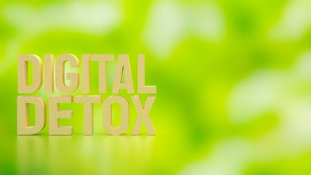 Digital Detox on Boken Background for technology concept 3d Rendering.の写真素材